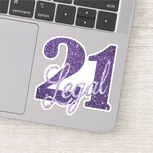 Lila 21 und Recht   Chic Lavender 21. Geburtstag Aufkleber