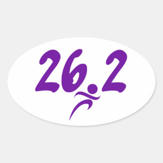 Lila 26,2-Marathon Ovaler Aufkleber