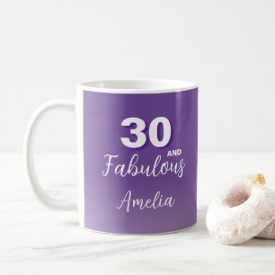 Lila 30 und Fabelhaft 30. Geburtstagsfoto-Kaffee Kaffeetasse