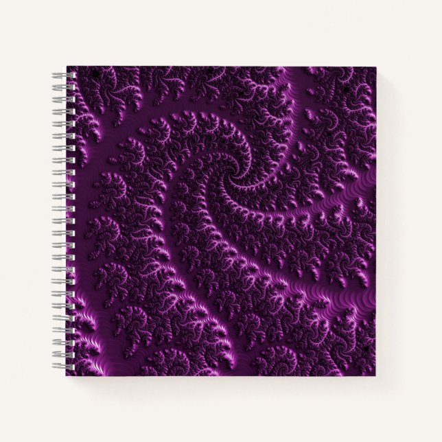 lila 3d-Mandelbrot-Fraktal-Helix-Kurve Notizbuch (Vorderseite)