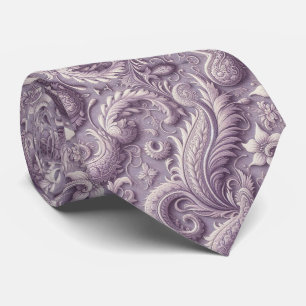 Lila 3D Paisley Relief Jacquard Krawatte