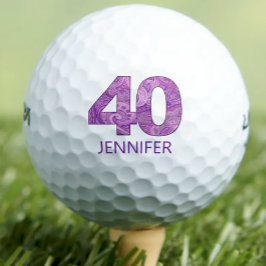 Lila 40. Geburtstag Golfer Geschenk 40 Jahre elega Golfball