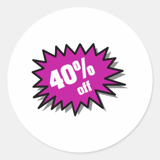 Lila 40 % weniger runder aufkleber (Vorderseite)