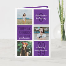 Lila 4-Foto Fun Boxes Abschluss Einladung