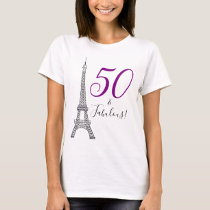 Lila 50 & Fabulous Paris Eiffel Tower T-Shirt