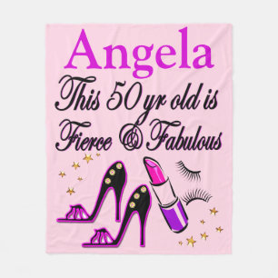 LILA 50. GEBURTSTAG DIVA PERSONALISIERT BLANKET FLEECEDECKE