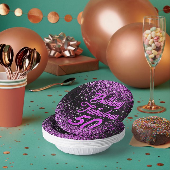 Lila 50 Geburtstag Pappteller (Multi)