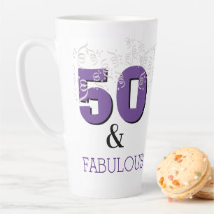 Lila 50 gefühllos  Glückliches 50. Geburtstagsge Milchtasse
