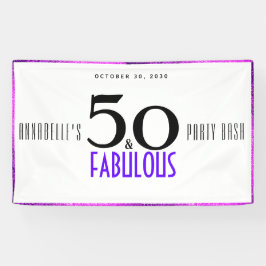 Lila 50 und fabelhafte 50. Geburtstagsparty Bash Banner