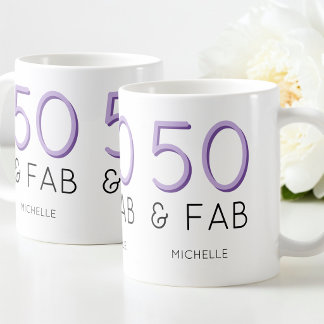 Lila 50 und fabelhafte 50. Geburtstagsparty Kaffeetasse
