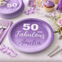 Lila 50 und fabelhafte 50. Geburtstagsparty