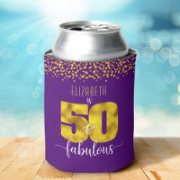 Lila 50 und fabelhafte Golddots zum Geburtstag fet