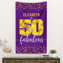 Lila 50 und fabelhafte Goldfolien-Punkte zum Gebur