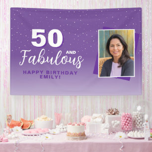 Lila 50 und fabelhaftes 50. Geburtstag Foto Banner