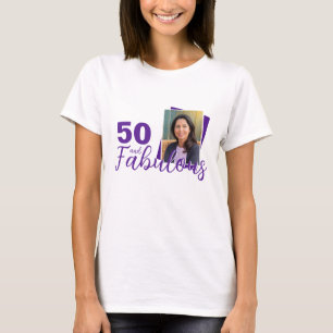Lila 50 und fabelhaftes 50. Geburtstag Foto T-Shirt