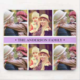 Lila 6 Foto-Collagen-Pastellgewohnheit Mousepad