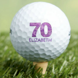 Lila 70. Geburtstag Golfer Geschenk 70 Jahre elega Golfball