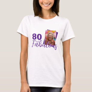 Lila 80 und Fabelhaft 80. Geburtstagsfoto T-Shirt