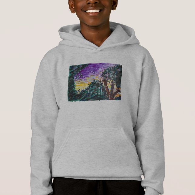 Lila Abend Hoodie (Vorderseite)