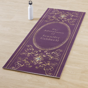 Lila Abenteuer der Vintagen Buchrückenstück Yogamatte