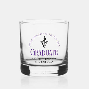 Lila Abschluss der Veterinärschule Whiskyglas