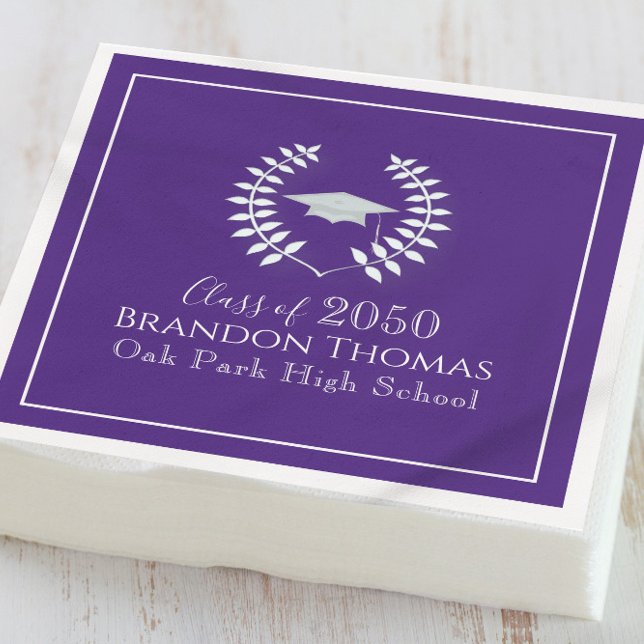 Lila Abschluss Elegante Laureate Custom Serviette (Von Creator hochgeladen)