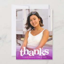 Lila Abschluss Foto fett Typografie modern Dankeskarte