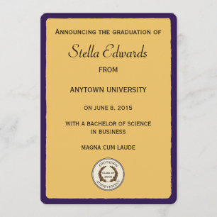 Lila Abschluss-Mitteilungs-runde Ecken Ankündigung