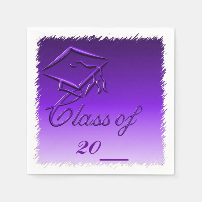 Lila Abschluss-Papier Napkins Serviette (Vorderseite)