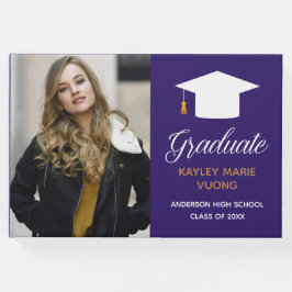 Lila Abschluss Senior Foto Autograph 2025 Gästebuch