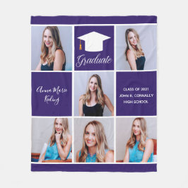 Lila Abschluss Senior Foto Collage Custom Fleecedecke