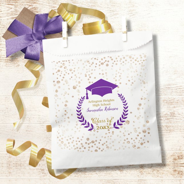 Lila Abschlusskappe und Lorbeer-Abschlussfeier  Geschenktütchen (Von Creator hochgeladen)