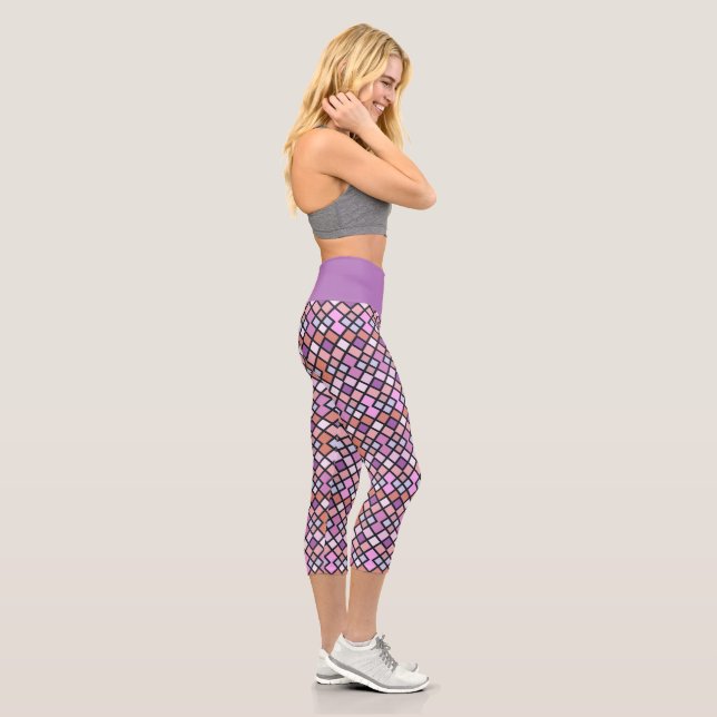 Lila Abstrakt Capri Leggings (Rechts)