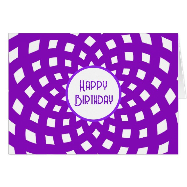 Lila Abstrakt Happy Card (Vorderseite (Horizontal))
