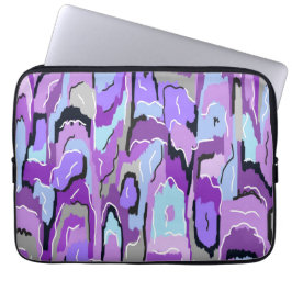 Lila Abstrakt mit blauen und schwarzen Akzenten Laptopschutzhülle