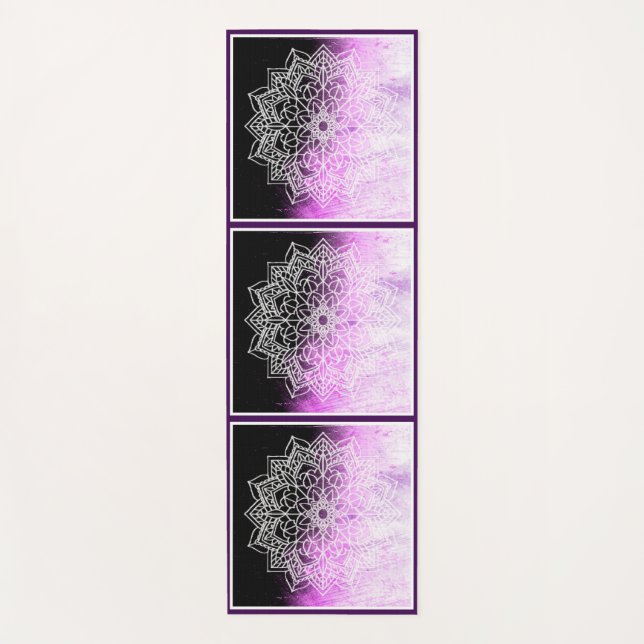 Lila Abstrakt Zen Mandala Yogamatte (Vorderseite)