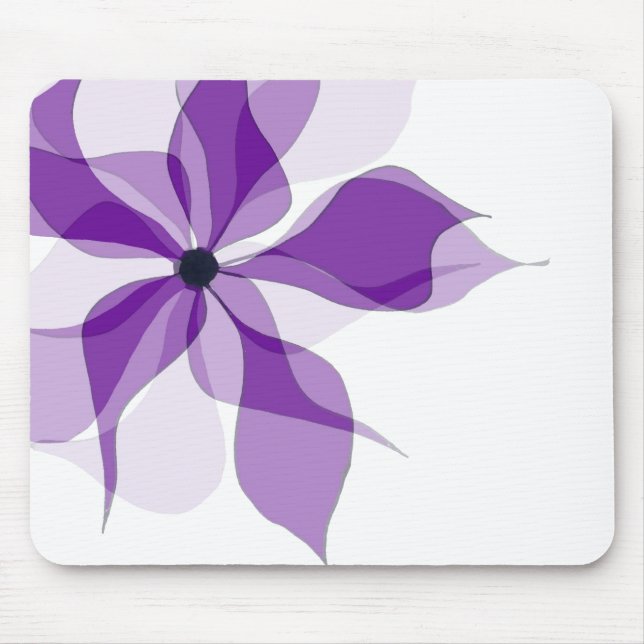Lila Abstrakte Blume Mousepad (Vorne)