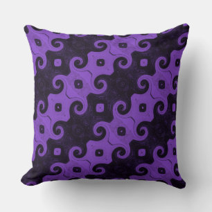 Lila Abstrakte Diamond Eye Curls Throw Kissen