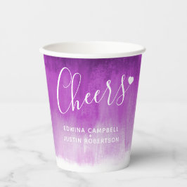 Lila abstrakte Kunst UV-Hochzeit Pappbecher