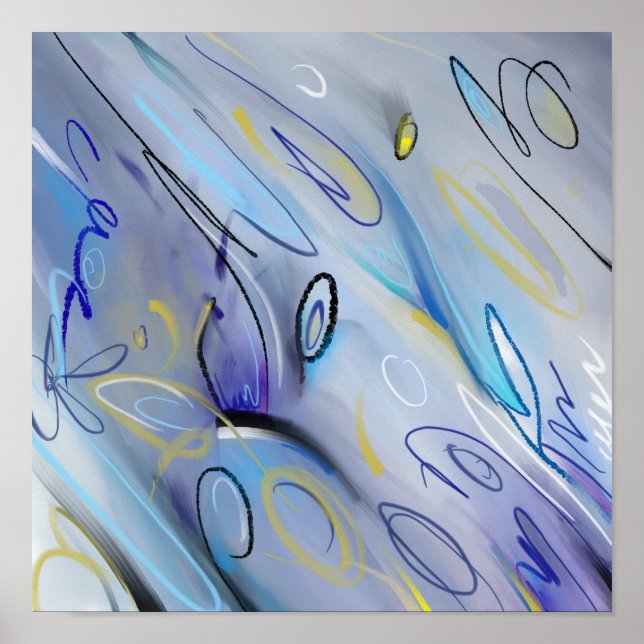 Lila abstrakte Malerei Poster (Vorne)