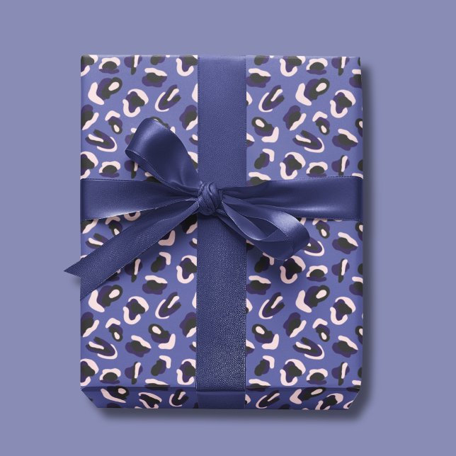 Lila Abstrakte Tierausdruck Geschenkpapier (Purple animal print wrapping paper sheets)