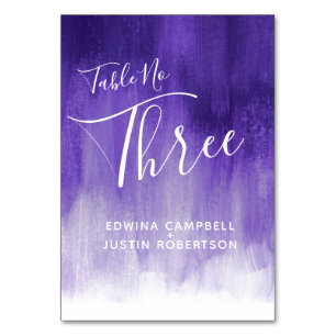 Lila abstrakte Wäsche Moderne Tischnummer drei