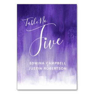 Lila abstrakte Wäsche Moderne Tischnummer fünf