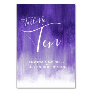 Lila abstrakte Wäsche Moderne Tischnummer Zehn