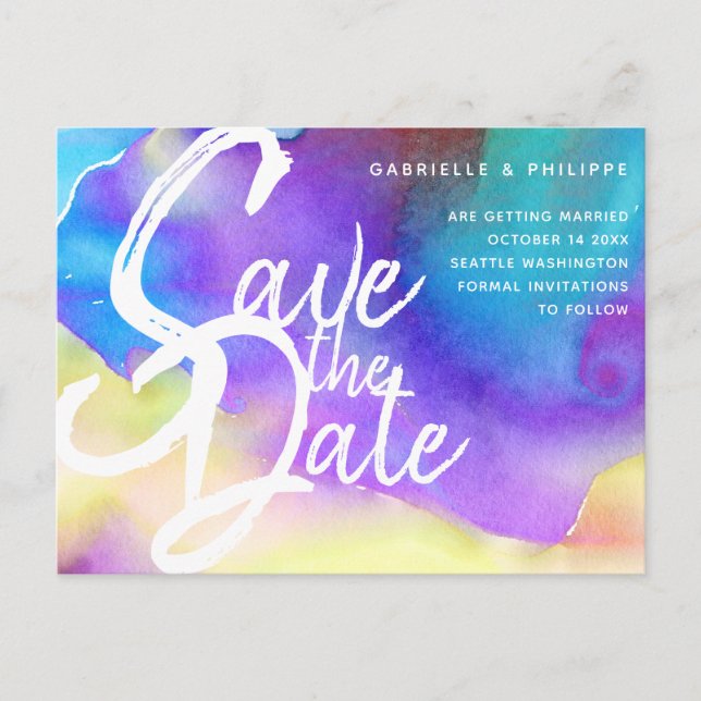 Lila Abstrakte Wasserfarbe, kühl, elegant und mode Postkarte (Vorderseite)