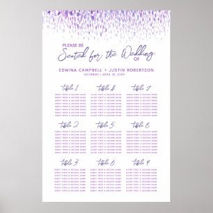 Lila abstrakter Hochzeitstil Poster