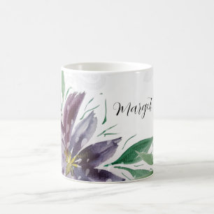 Lila abstrakter Lotus-Wasserfarben-Spitze Kaffeetasse