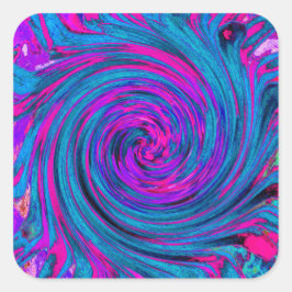Lila, Abstrakter Retro-Twirl Quadratischer Aufkleber