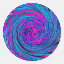 Lila, Abstrakter Retro-Twirl Runder Aufkleber