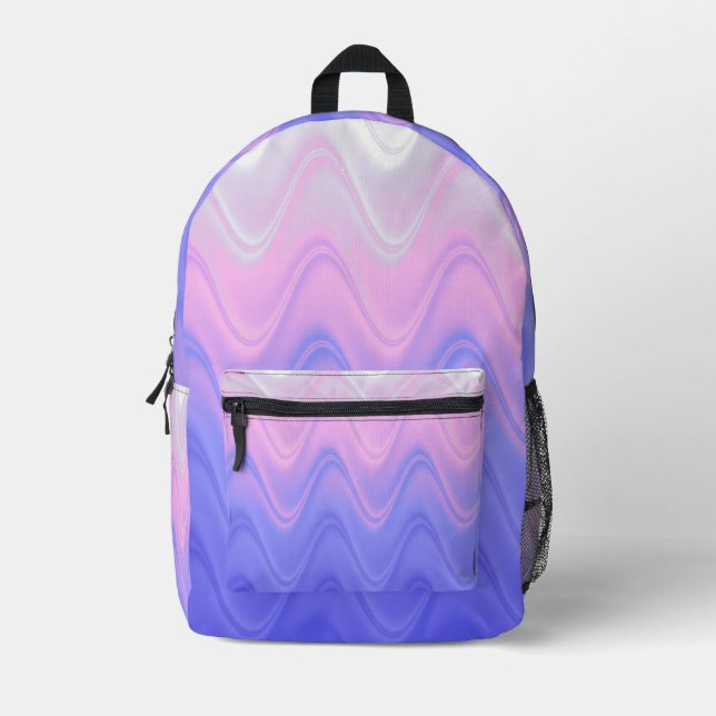 Lila Abstrakter Rucksack in Wavy Pink (Vorderseite)
